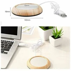 USB Coffee Mug Heater Coaster, Insulation For Desktop Drink And Tea Cup, Waterproof Glass Heater Panel For Office And Home (Light Wood Grain) 9 USB Coffee Mug Heater Coaster, Insulation For Desktop Drink And Tea Cup, Waterproof Glass Heater Panel For Office And Home (Light Wood Grain) -Kitchen Appliances Store 100159009 5
