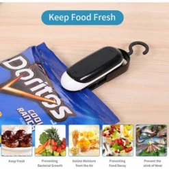 2 In 1 Portable Mini Heat Sealer, Vacuum Sealer And Cutter, For Food Storage And Plastic Bags, 2 Pack Black 8 2 In 1 Portable Mini Heat Sealer, Vacuum Sealer And Cutter, For Food Storage And Plastic Bags, 2 Pack Black -Kitchen Appliances Store 100163580 4