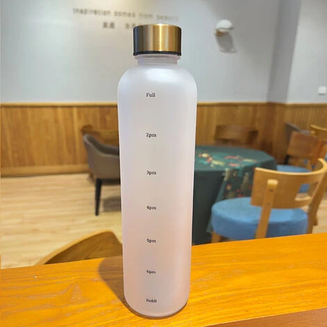 Water Bottle 1 Liter Frosted White Gold - Leak-proof, Suitable For Soft Drink Recall - Sports Water Bottle 1 Water Bottle 1 Liter Frosted White Gold - Leak-proof, Suitable For Soft Drink Recall - Sports Water Bottle