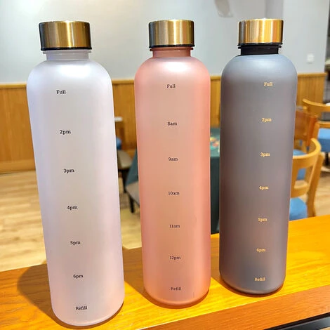 Water Bottle 1 Liter Frosted White Gold - Leak-proof, Suitable For Soft Drink Recall - Sports Water Bottle 2 Water Bottle 1 Liter Frosted White Gold - Leak-proof, Suitable For Soft Drink Recall - Sports Water Bottle - Image 2