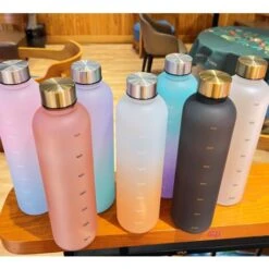 Gold Water Bottle 1 Liter Leak Proof Suitable For BPA Free Fizzy Drink Reminder With Motivational Time Marker 8 Gold Water Bottle 1 Liter Leak Proof Suitable For BPA Free Fizzy Drink Reminder With Motivational Time Marker -Kitchen Appliances Store 100284912 4