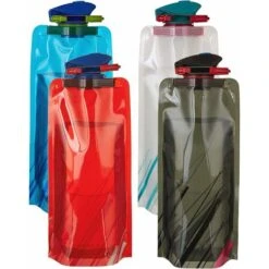 Compact Collapsible Water Bottle (700ml) Set Of 4 Bottles BPA-free Flexible, Rollable, Foldable, Reusable