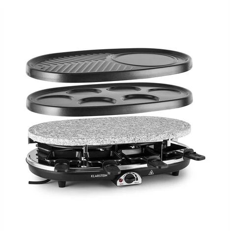 Klarstein All-U-Can-Grill Raclette 4-in-1 Pancakes Crêpes Stone Plate 8 People 1 Klarstein All-U-Can-Grill Raclette 4-in-1 Pancakes Crêpes Stone Plate 8 People