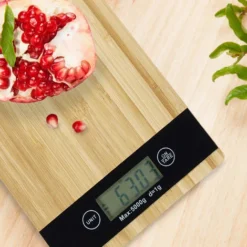 Relaxdays Bamboo Kitchen Scale, LCD Display, Touch, Tare Function, 5 Kg, Digital, WxD: 23 X 16 Cm, Brown 7 Relaxdays Bamboo Kitchen Scale, LCD Display, Touch, Tare Function, 5 Kg, Digital, WxD: 23 X 16 Cm, Brown -Kitchen Appliances Store 16121159 3