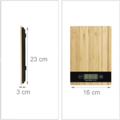 Relaxdays Bamboo Kitchen Scale, LCD Display, Touch, Tare Function, 5 Kg, Digital, WxD: 23 X 16 Cm, Brown 8 Relaxdays Bamboo Kitchen Scale, LCD Display, Touch, Tare Function, 5 Kg, Digital, WxD: 23 X 16 Cm, Brown -Kitchen Appliances Store 16121159 4