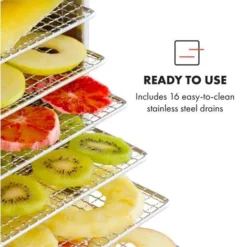 Klarstein Master Jerky 16 Dehydrator 1500W 40-90 ° C 15h-Timer Stainless Steel Silver -Kitchen Appliances Store 19161659 3