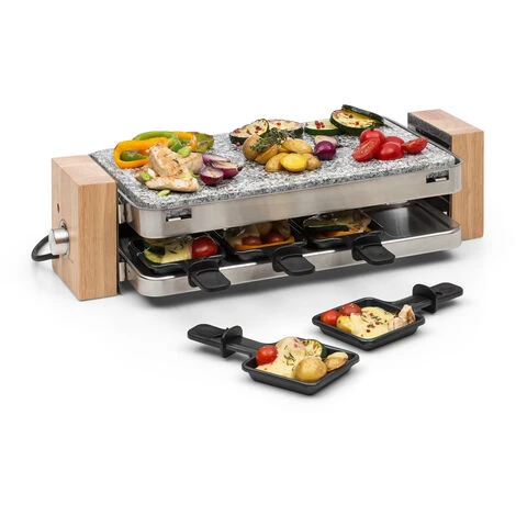 Klarstein Prime Rib Raclette Grill 8 Pers. 1500 W Natural Stone Plate Stainless Steel Wooden Feet 1 Klarstein Prime Rib Raclette Grill 8 Pers. 1500 W Natural Stone Plate Stainless Steel Wooden Feet