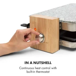 Klarstein Prime Rib Raclette Grill 8 Pers. 1500 W Natural Stone Plate Stainless Steel Wooden Feet 9 Klarstein Prime Rib Raclette Grill 8 Pers. 1500 W Natural Stone Plate Stainless Steel Wooden Feet -Kitchen Appliances Store 22969674 5