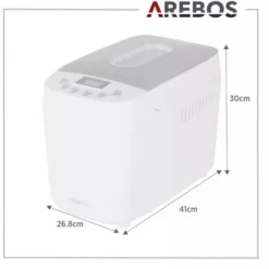 AREBOS Bread Maker 1500g With 15 Programs 2 Dough Hooks Timer LCD Display 3 Browning Degrees And Bread Sizes 850 W White 9 AREBOS Bread Maker 1500g With 15 Programs 2 Dough Hooks Timer LCD Display 3 Browning Degrees And Bread Sizes 850 W White -Kitchen Appliances Store 28598327 5