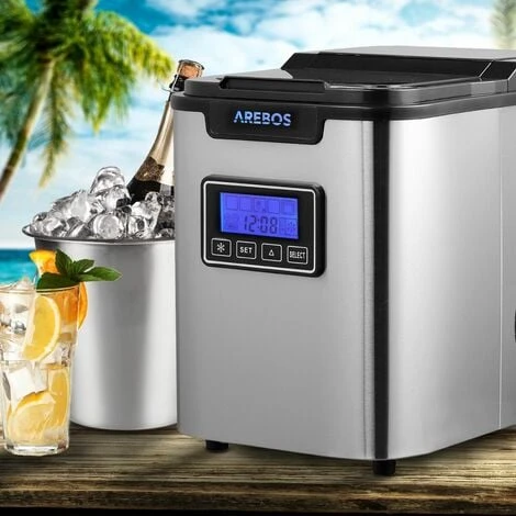 AREBOS Ice Cube Maker 12 Kg / 24 H 10-15 Minutes Production Time 3 Ice Cube Sizes 2 AREBOS Ice Cube Maker 12 Kg / 24 H 10-15 Minutes Production Time 3 Ice Cube Sizes - Image 2