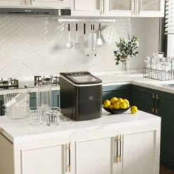 HOMCOM Ice Maker 12kg/24H Production With Scoop Basket For Home Office Black -Kitchen Appliances Store 33039370 3