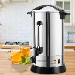 Monzana Mulled Wine Kettle 8.8L Stainless Steel Hot Drink Dispenser Temperature Setting 30-110°C Including Drip Tray 20 Litre -Kitchen Appliances Store 36599960 3