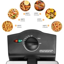 Monzana Deep Fryer 4 Liters Stainless Steel With Oil 2000 Watts Removable Oil Container Adjustable Temperature Cold Zone Technology 7 Monzana Deep Fryer 4 Liters Stainless Steel With Oil 2000 Watts Removable Oil Container Adjustable Temperature Cold Zone Technology -Kitchen Appliances Store 36812217 3