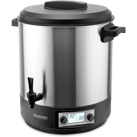 Monzana Automatic Preserving Machine 28L Continuous Temperature Controller 30-100°C Timer Tap For 14 Glasses Mulled Wine Cooker 1800W 28L Mit LCD Und Timer (de) 1 Monzana Automatic Preserving Machine 28L Continuous Temperature Controller 30-100°C Timer Tap For 14 Glasses Mulled Wine Cooker 1800W 28L Mit LCD Und Timer (de)