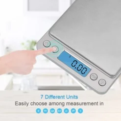 LITZEE Digital Kitchen Scales, Digital Kitchen Weighing Scales, Electronic Food Scale, Ultra Slim Design, LCD Display, Compact Storage, Easy Clean, Silver -Kitchen Appliances Store 42290588 3