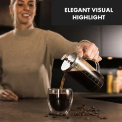 Klarstein Glaswerk Ristretto, French Press, 0.35 Litre, Borosilicate Glass, Stainless Steel, Walnut Wood 8 Klarstein Glaswerk Ristretto, French Press, 0.35 Litre, Borosilicate Glass, Stainless Steel, Walnut Wood -Kitchen Appliances Store 42770286 4