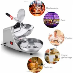Electric Ice Crusher Snow Cone Maker Stainless Steel Shaved Ice Machine Home UK -Kitchen Appliances Store 44090173 4