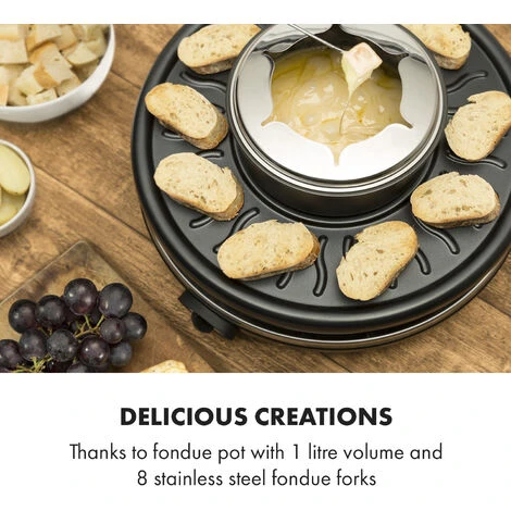 Klarstein Fonduelette Raclette And Fondue 1350W 1 Litre 38 Cm Ø For 8 Persons 2 Klarstein Fonduelette Raclette And Fondue 1350W 1 Litre 38 Cm Ø For 8 Persons - Image 2