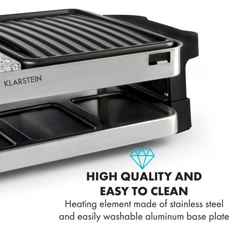 Klarstein Sirloin Raclette 1500W Aluminum / Stone 8 People LED 3 Klarstein Sirloin Raclette 1500W Aluminum / Stone 8 People LED - Image 3