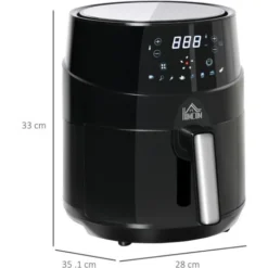 HOMCOM Air Fryer 1500W 4.5L With Digital Display Timer For Low Fat Cooking -Kitchen Appliances Store 50241257 5