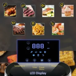 HOMCOM Air Fryer 1300W 2.5L With Digital Display Timer For Low Fat Cooking White -Kitchen Appliances Store 50316106 3