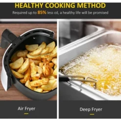 HOMCOM Air Fryer 1300W 2.5L With Digital Display Timer For Low Fat Cooking White -Kitchen Appliances Store 50316106 4