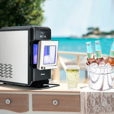 COSTWAY Nugget Ice Maker, Lighting Automatic Self-Cleaning Ice Cube Maker, 18Kg Ice In 24 Hours, 3.7 L Water Tank, Counter Top Ice Making Machine With Stainless Steel Ice Scoop 2 COSTWAY Nugget Ice Maker, Lighting Automatic Self-Cleaning Ice Cube Maker, 18Kg Ice In 24 Hours, 3.7 L Water Tank, Counter Top Ice Making Machine With Stainless Steel Ice Scoop - Image 2