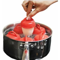 LangRay Egg Cooker, Silicone Non-Stick, Egg Cup For Boiling Eggs (Red (Pack Of 6)) -Kitchen Appliances Store 51800849 3