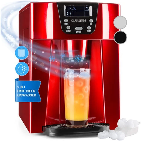 Klarstein Ice Volcano 2GR Ice Cube Machine LED 12kg Every 24h 2l 6-10min Red 1 Klarstein Ice Volcano 2GR Ice Cube Machine LED 12kg Every 24h 2l 6-10min Red