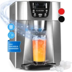 Klarstein Ice Volcano 2GS Ice Cube Machine LED 12kg Every 24h 2l 6-10min Silver