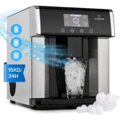 Klarstein Eiszeit Ice Cube Machine Stainless Steel 3 Ice Cube Sizes Silver