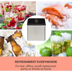 Klarstein Clearcube Ice Cube Machine Clear Ice 13kg / 24h Stainless Steel Black -Kitchen Appliances Store 53487522 3