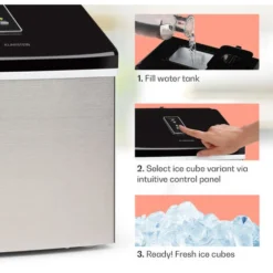Klarstein Clearcube Ice Cube Machine Clear Ice 13kg / 24h Stainless Steel Black -Kitchen Appliances Store 53487522 4