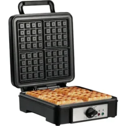 HOMCOM 4 Slice Waffle Maker W/ Deep Cooking Plate Adjustable Temperature1200W