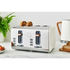 Swan 4 Slice Nordic White Toaster -Kitchen Appliances Store 54674031 4