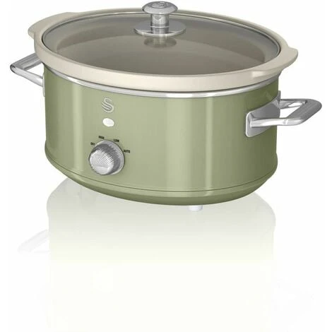 Swan 3.5L Slow Cooker Retro Green 1 Swan 3.5L Slow Cooker Retro Green