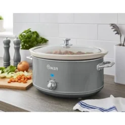 Swan 6.5L Slow Cooker Retro Grey -Kitchen Appliances Store 54674150 5