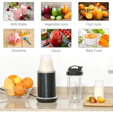 HOMCOM Countertop Blender 1000W Smoothie Maker With 0.7L And 0.35L Mix Cup 3 HOMCOM Countertop Blender 1000W Smoothie Maker With 0.7L And 0.35L Mix Cup - Image 3