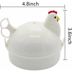Egg Cooker, Microwave Hardboiled Egg Maker, 4 Eggs Egg Boiler Poacher Electric Cooker With Steamer Attachment Chicken Shape Egg Poacher For Home Kitchen -Kitchen Appliances Store 54897022 3
