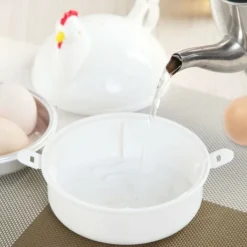 Egg Cooker, Microwave Hardboiled Egg Maker, 4 Eggs Egg Boiler Poacher Electric Cooker With Steamer Attachment Chicken Shape Egg Poacher For Home Kitchen -Kitchen Appliances Store 54897022 5