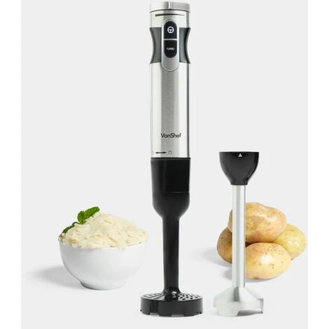 VonShef Electric Potato Masher & Hand Blender 1000W - 2 In 1 Immersion Blender With Potato Masher Attachment – Perfect For Blending & Mashing Potatoes, Baby Food And Vegetables 1 VonShef Electric Potato Masher & Hand Blender 1000W - 2 In 1 Immersion Blender With Potato Masher Attachment – Perfect For Blending & Mashing Potatoes, Baby Food And Vegetables