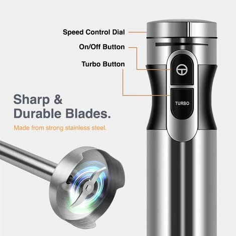 VonShef Electric Potato Masher & Hand Blender 1000W - 2 In 1 Immersion Blender With Potato Masher Attachment – Perfect For Blending & Mashing Potatoes, Baby Food And Vegetables 4 VonShef Electric Potato Masher & Hand Blender 1000W - 2 In 1 Immersion Blender With Potato Masher Attachment – Perfect For Blending & Mashing Potatoes, Baby Food And Vegetables - Image 4