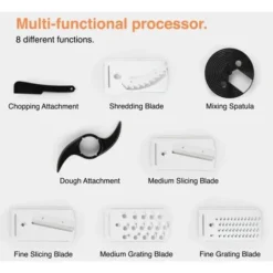 VonShef Food Processor – 1000W Multifunctional 8in1 Chopper, Mixer With Dough Blade, Spatula, Shredder, Medium / Fine Grater & Slicer – 3.5L Bowl & 1.8L Jug - 2 Speed Settings & Pulse Function -Kitchen Appliances Store 54924487 3