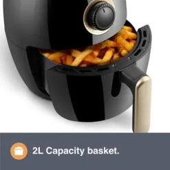 VonShef 2L Air Fryer Electric 1000W With Large Capacity Basket, Rapid Air Circulation, Easy Clean Non-Stick Coating & Auto Shut Off Ready Alert- Quick, Low Fat Healthy Cooking - Heats From 80 - 200°C -Kitchen Appliances Store 54924503 3