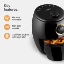 VonShef 2L Air Fryer Electric 1000W With Large Capacity Basket, Rapid Air Circulation, Easy Clean Non-Stick Coating & Auto Shut Off Ready Alert- Quick, Low Fat Healthy Cooking - Heats From 80 - 200°C -Kitchen Appliances Store 54924503 4