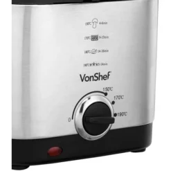 VonShef Deep Fat Fryer- Stainless Steel 1.5L Fryer With Easy To Use Adjustable Temperature Control, Indicator Lights, Observation Window, Non-Stick Removable Basket For Easy Clean & Non-Slip Feet -Kitchen Appliances Store 54924524 4
