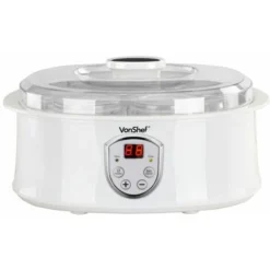VonShef Automatic Digital Yoghurt Maker Electric With Digital LCD Display Screen, Temperature Settings, 7 X 200ml Jars & Lids For Natural Healthy, Sweet, Homemade Desserts - 1.5L Capacity - White 9 VonShef Automatic Digital Yoghurt Maker Electric With Digital LCD Display Screen, Temperature Settings, 7 X 200ml Jars & Lids For Natural Healthy, Sweet, Homemade Desserts - 1.5L Capacity - White -Kitchen Appliances Store 54924535 5