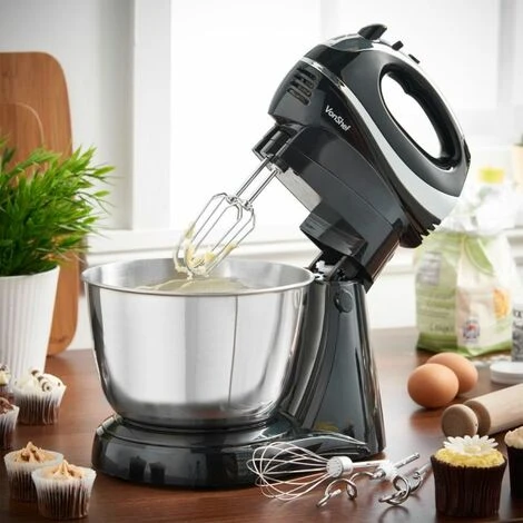 VonShef 2 In 1 Twin Hand And Stand Mixer 300W With Detachable Mixing Function, Non Slip Feet, 5 Speeds, Eject & Turbo Button - Includes 3.5L Capacity Bowl, 2X Beaters, 2X Dough Hooks & Balloon Whisk 2 VonShef 2 In 1 Twin Hand And Stand Mixer 300W With Detachable Mixing Function, Non Slip Feet, 5 Speeds, Eject & Turbo Button - Includes 3.5L Capacity Bowl, 2X Beaters, 2X Dough Hooks & Balloon Whisk - Image 2
