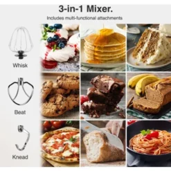 VonShef Black Food Mixer - Electric 8 Speed 1000W Stand Mixer, 4.5L Stainless Steel Mixing Bowl, Beater, Dough Hook & Balloon Whisk For Baking -Kitchen Appliances Store 54924574 5