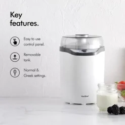 VonShef Yoghurt Maker Machine With Strainer, Removable Small & Large Containers For Easy Cleaning & Simple On/Off Electric Switch Function - Ideal To Produce Healthy, Greek And Natural Yogurt -Kitchen Appliances Store 54924593 5